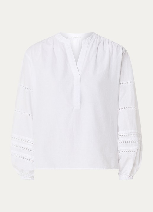 OPUS Filandra tuniek met broderie - voorkant 2 wit
