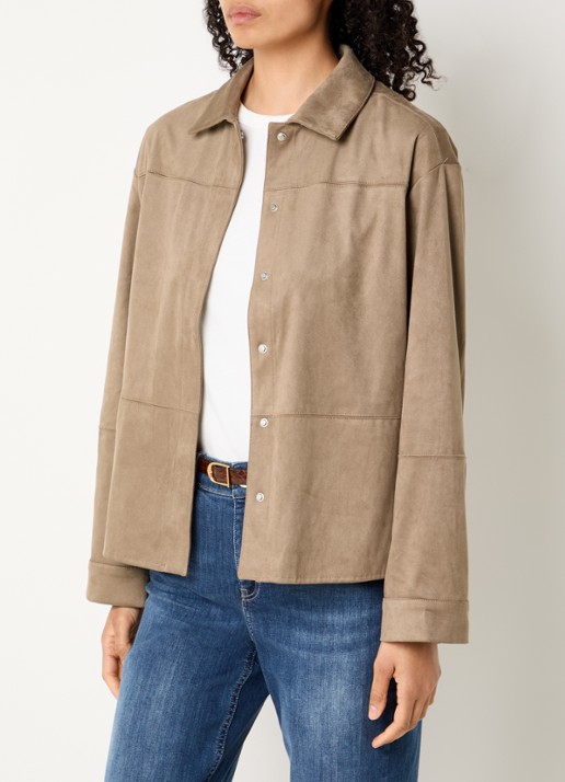 OPUS Filara overshirt van imitatiesuède