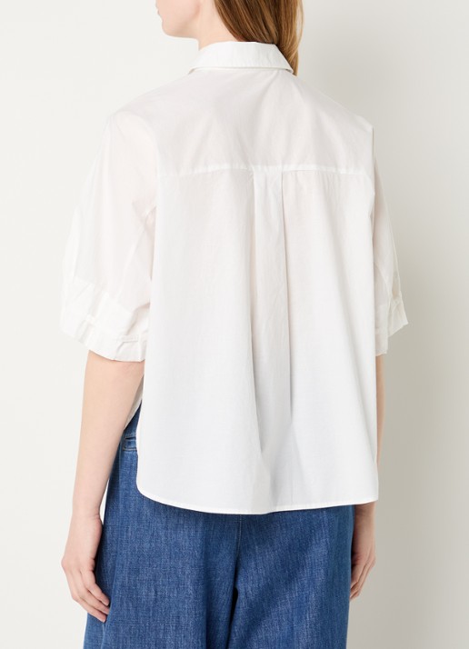 OPUS Finoa blouse met korte mouw - achterkant wit