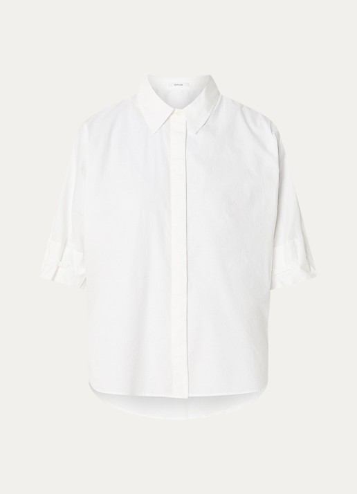 OPUS Finoa blouse met korte mouw - voorkant 2 wit