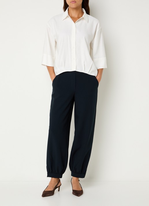 OPUS Fotori blouse met plooidetail - voorkant 2 wit