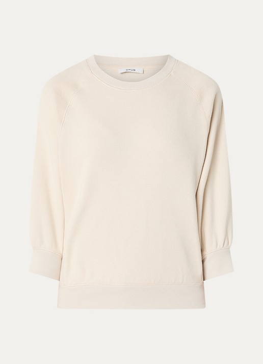 OPUS Garki sweater met ronde hals - voorkant 2 naturel
