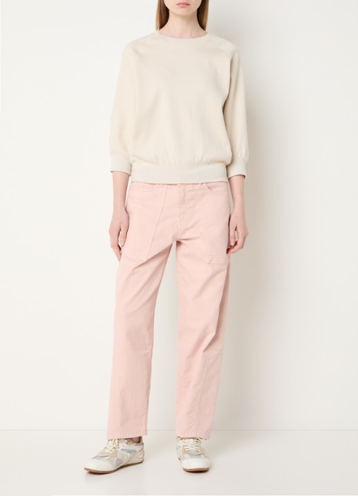 OPUS Garki sweater met ronde hals - voorkant 3 naturel