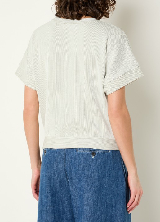 OPUS Gimos top met streepprint - achterkant groen