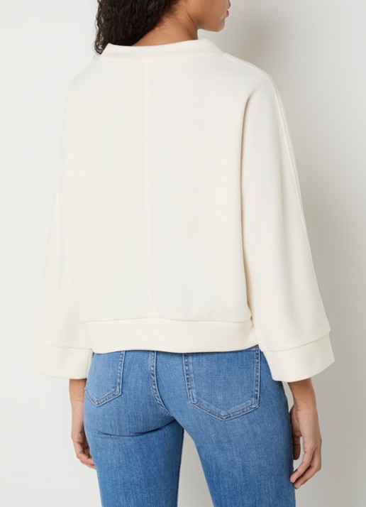 OPUS Gitani sweater met boothals - achterkant gebroken wit