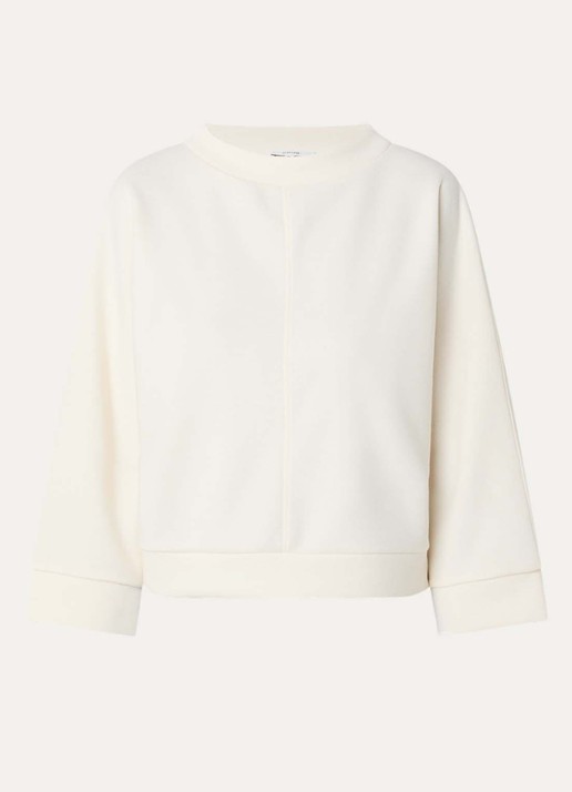 OPUS Gitani sweater met boothals - voorkant 3 gebroken wit