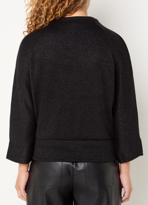 OPUS Glantina trui met lurex - achterkant 4 zwart