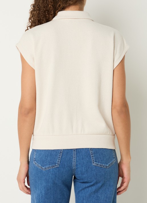 OPUS Glaya mouwloze blouse - achterkant 3 creme