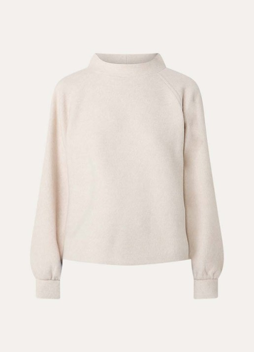 OPUS Grapina sweater met opstaande kraag - voorkant 2 ivoor