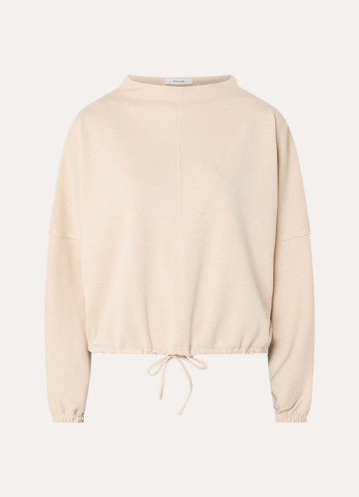 OPUS Gumipa sweater met trekkoord - voorkant 2 beige