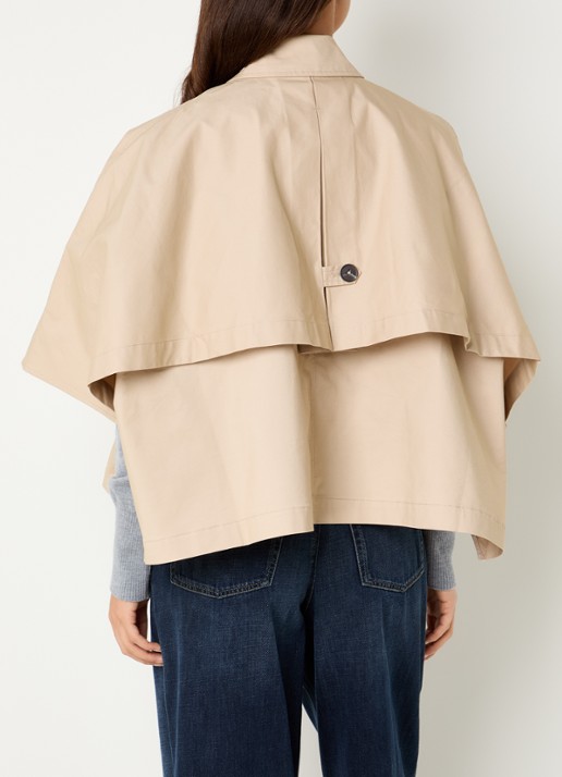 OPUS Hanisse cape met steekzak - achterkant 3 khaki