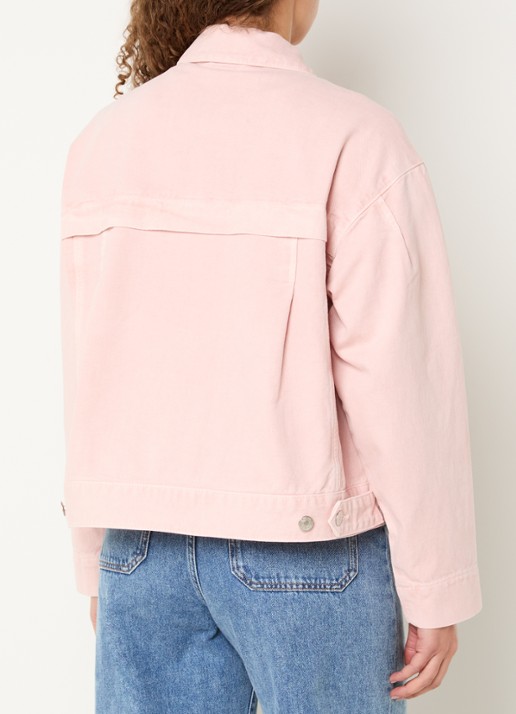 OPUS Hemali spijkerjas met steekzakken - achterkant 3 roze