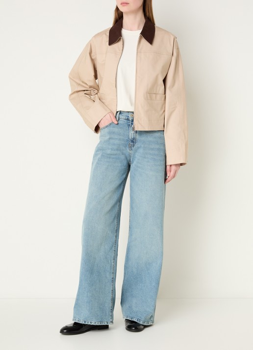OPUS Herakla jack met opgestikte zakken - voorkant 4 beige