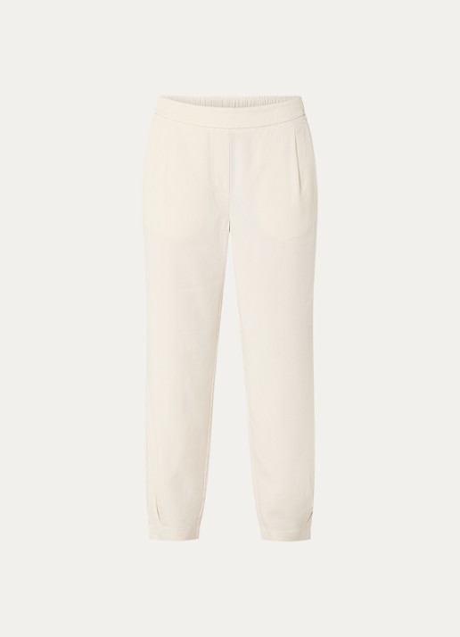 OPUS High waist loose fit pantalon met steekzakken - voorkant 2 wit