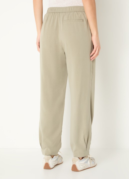 OPUS High waist loose fit pantalon met steekzakken - achterkant 4 beige