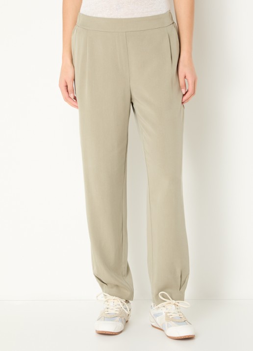 OPUS High waist loose fit pantalon met steekzakken