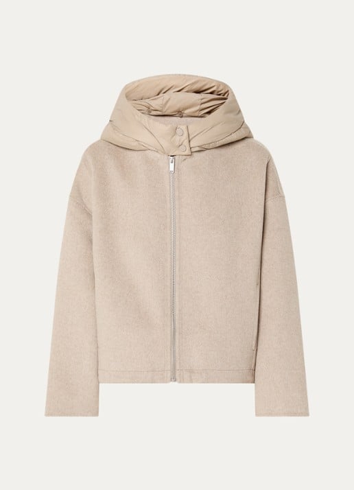 OPUS Hikone jack in wolblend - voorkant beige