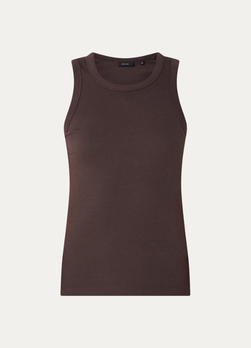 OPUS Ilesso tanktop met stretch - voorkant 2 bruin