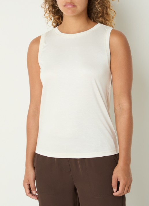 OPUS Inise tanktop met ronde hals - detail 3 gebroken wit