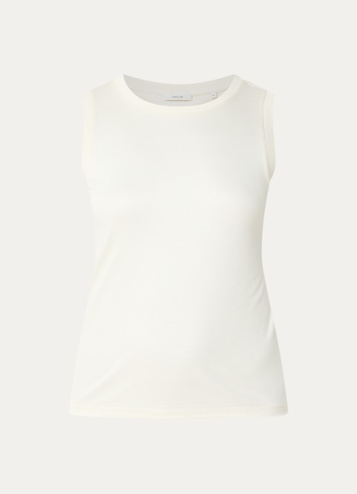 OPUS Inise tanktop met ronde hals - voorkant gebroken wit