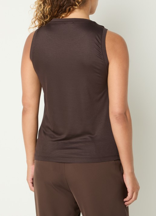 OPUS Inise tanktop met ronde hals - achterkant donkerbruin