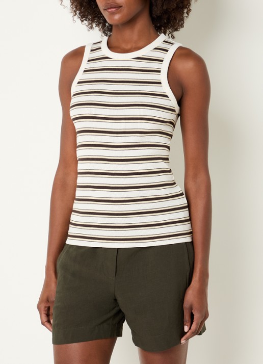 OPUS Ireso Resort tanktop met streepprint en ribstructuur
