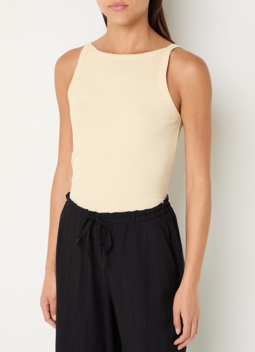 OPUS Izli tanktop met ribstructuur