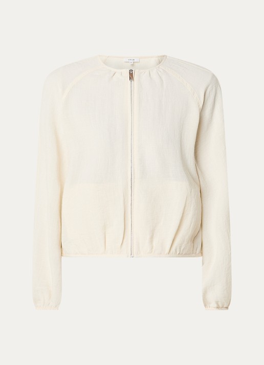 OPUS Jarosa jack met steekzakken - voorkant creme