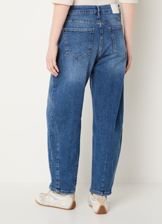 OPUS Lissie mid waist wide fit jeans met medium wassing - achterkant indigo
