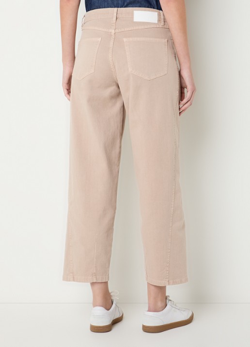OPUS  Lolah high waist cropped wide leg jeans met gekleurde wassing - achterkant 5 donkerbeige