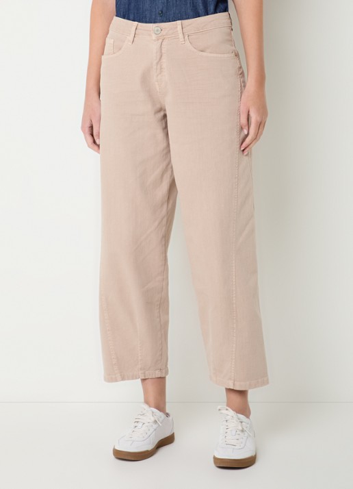 OPUS Lolah high waist cropped wide leg jeans met gekleurde wassing