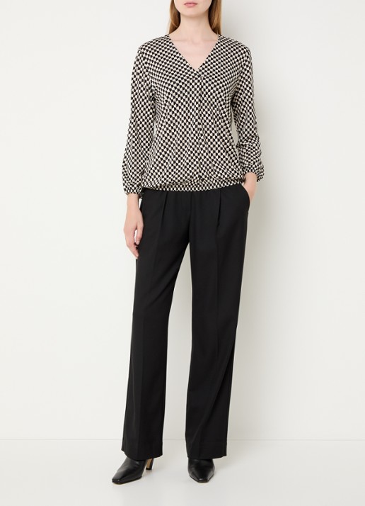 OPUS Macie vibe high waist pantalon - voorkant 3 zwart