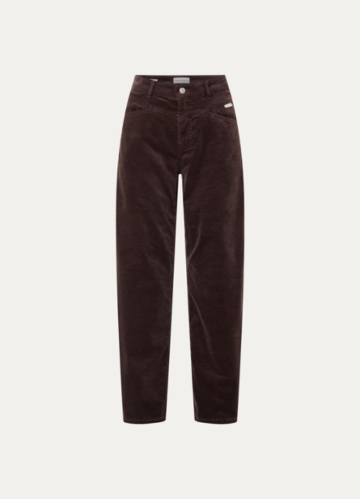 OPUS Mari Cosmo mid waist balloon fit jeans met steekzakken - voorkant bruin