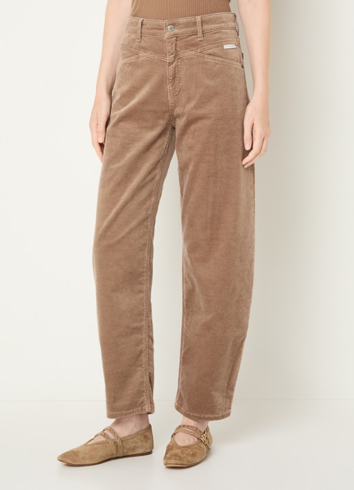 OPUS Mari Cosmo mid waist balloon fit jeans met steekzakken - detail 3 lichtbruin