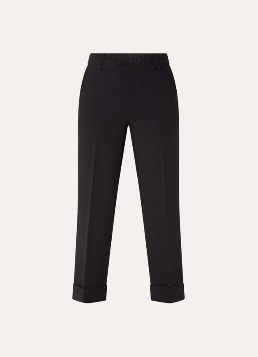 OPUS Meeri high waist loose fit cropped pantalon  - voorkant 2 zwart