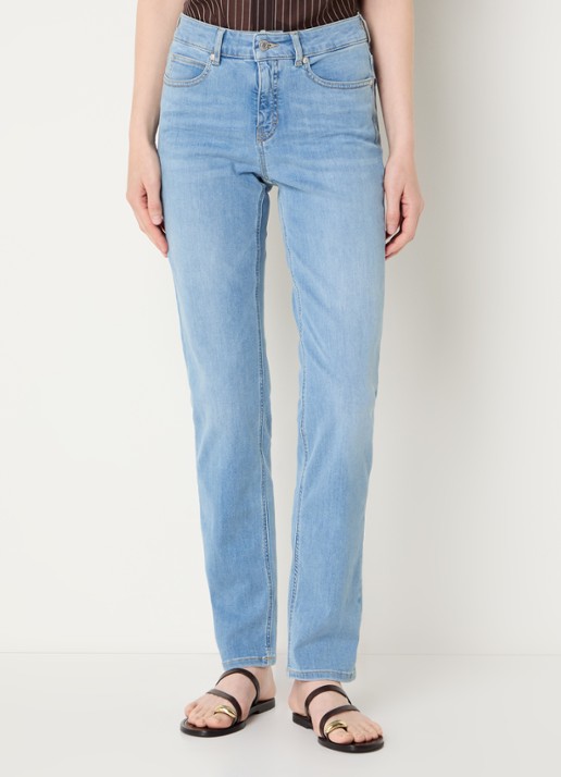 OPUS Melly Base mid waist slim fit jeans met lichte wassing