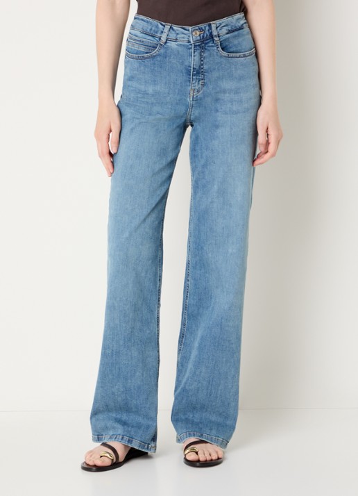 OPUS Melly Modern mid waist straight leg jeans met medium wassing