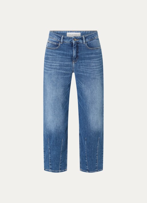 OPUS Melly Twisted low waist cropped tapered jeans met medium wassing