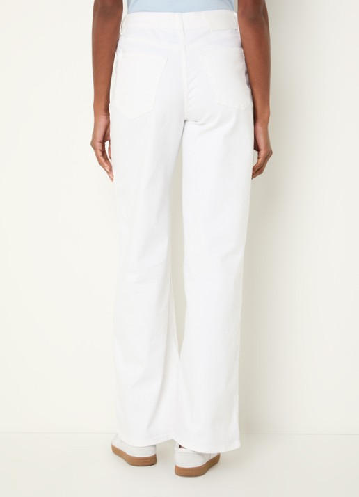 OPUS Miva Urban mid waist straight leg jeans met gekleurde wassing - achterkant wit