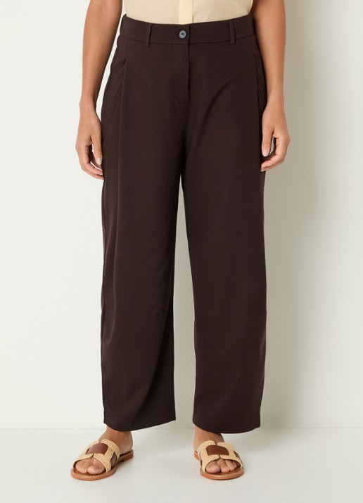 OPUS Myhi high waist tapered fit pantalon met steekzakken