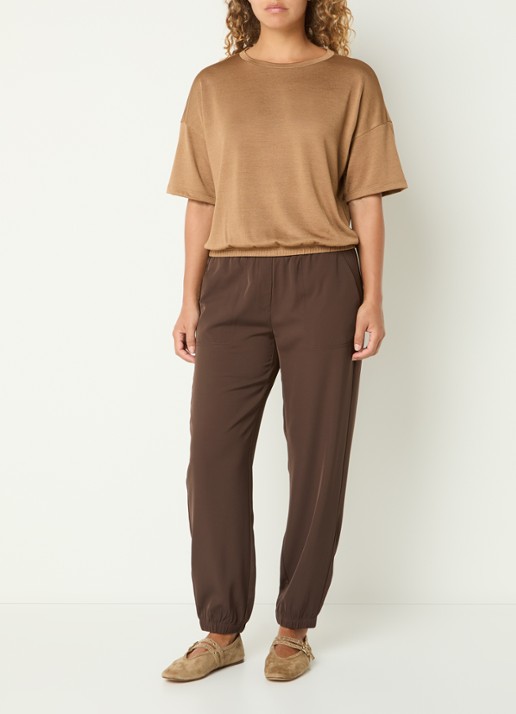 OPUS Salien T-shirt met ronde hals - voorkant 2 camel