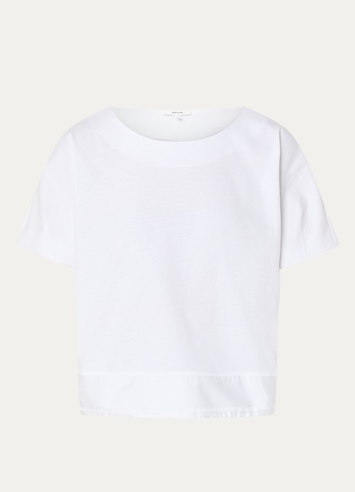 OPUS Sarzi T-shirt met strikdetail - voorkant 2 wit