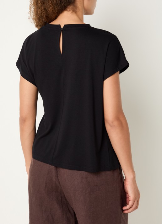 OPUS Sifem top van jersey met strikdetail - achterkant zwart