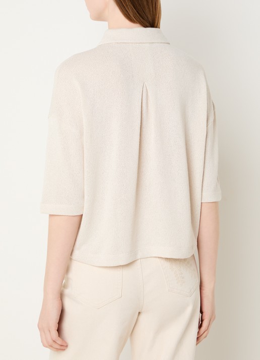 OPUS Sitrica semi-transparante blouse - achterkant 4 naturel