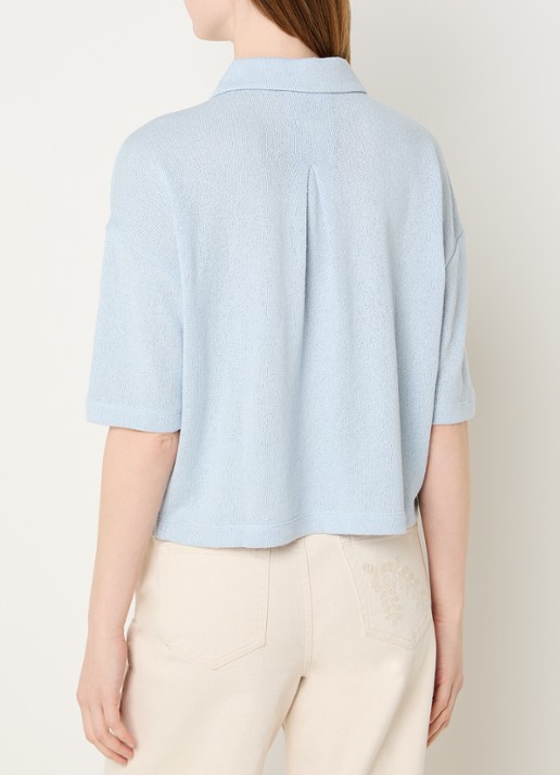 OPUS Sitrica semi-transparante blouse - achterkant 3 blauw