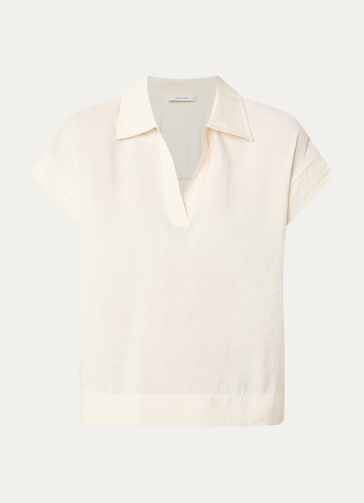 OPUS Siula tuniek met V-hals - voorkant gebroken wit