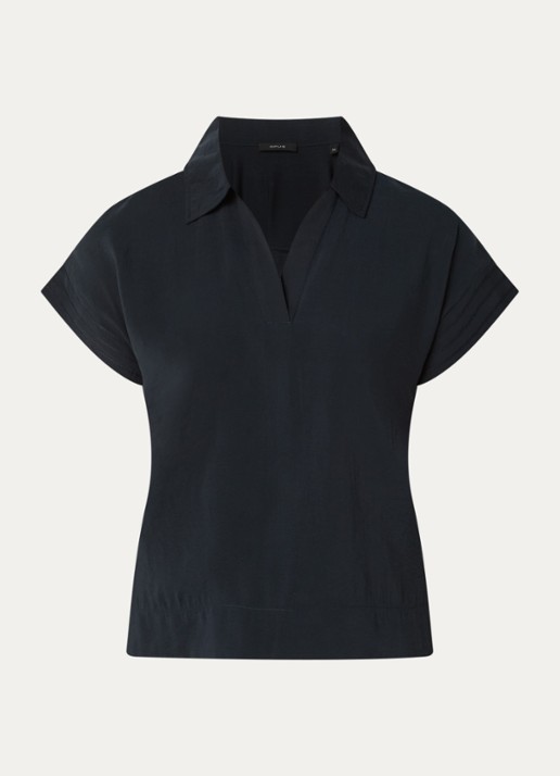 OPUS Siula tuniek met V-hals - voorkant 3 kobaltblauw