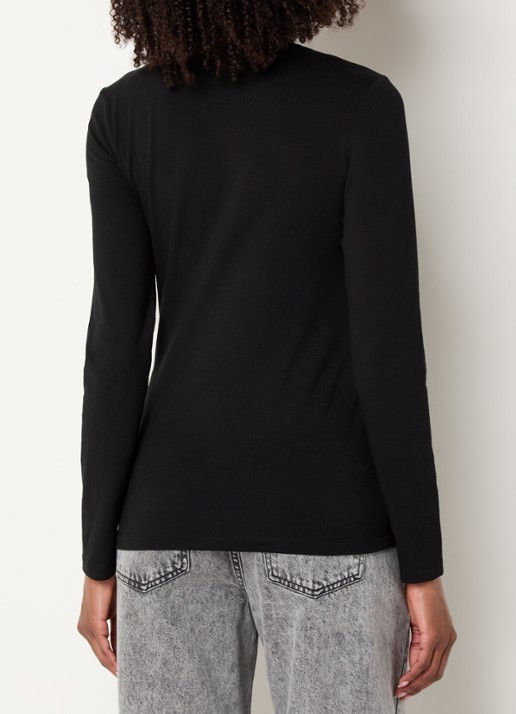 OPUS Smilla longsleeve met stretch - achterkant zwart
