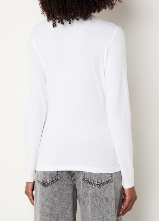 OPUS Smilla longsleeve met stretch - achterkant 4 wit