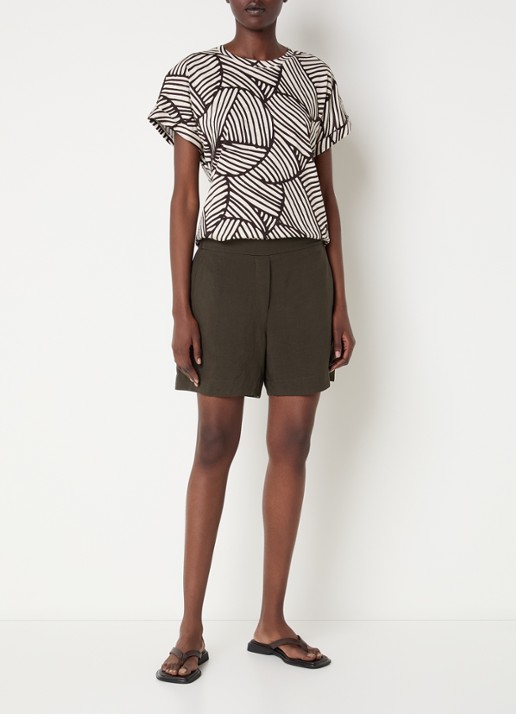 OPUS Soprinti T-shirt van jersey met print - voorkant 4 bruin